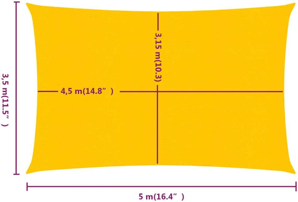 Burė nuo saulės, geltonos spalvos, 3,5x5m, HDPE, 160g/m²