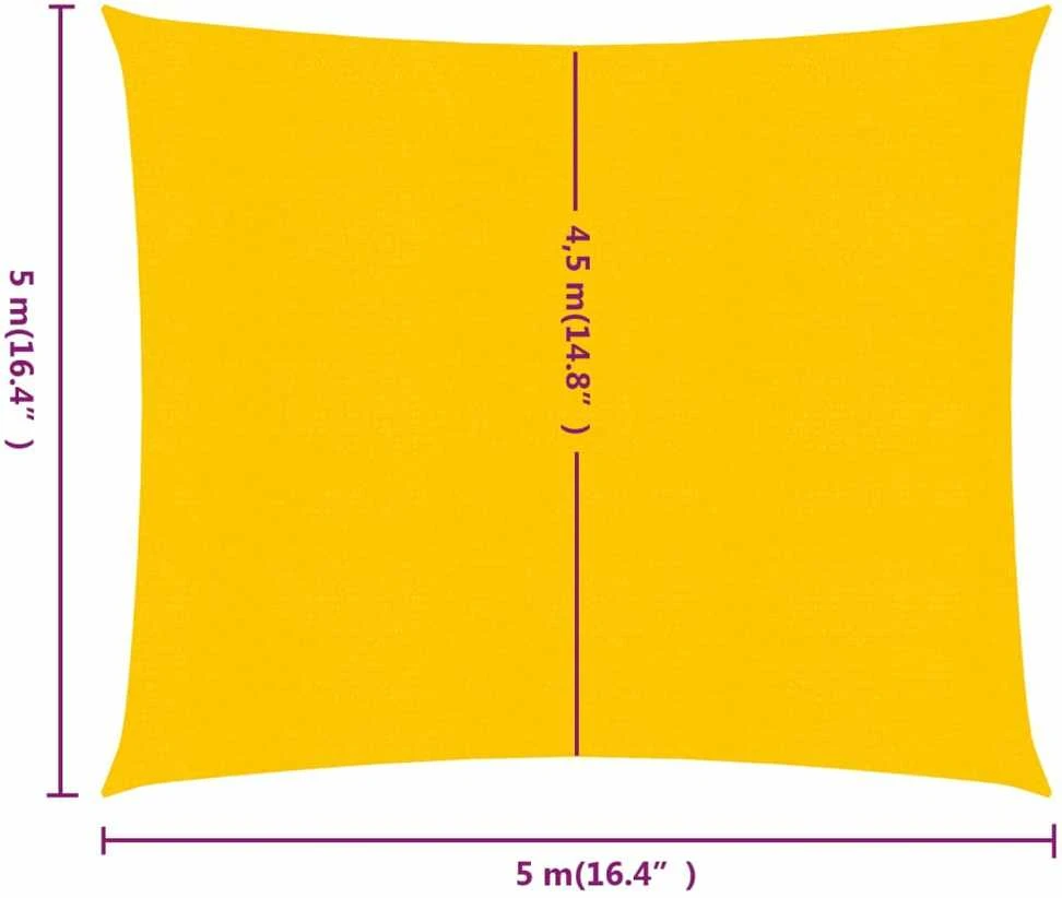 Burė nuo saulės, geltonos spalvos, 5x5m, HDPE, 160g/m²