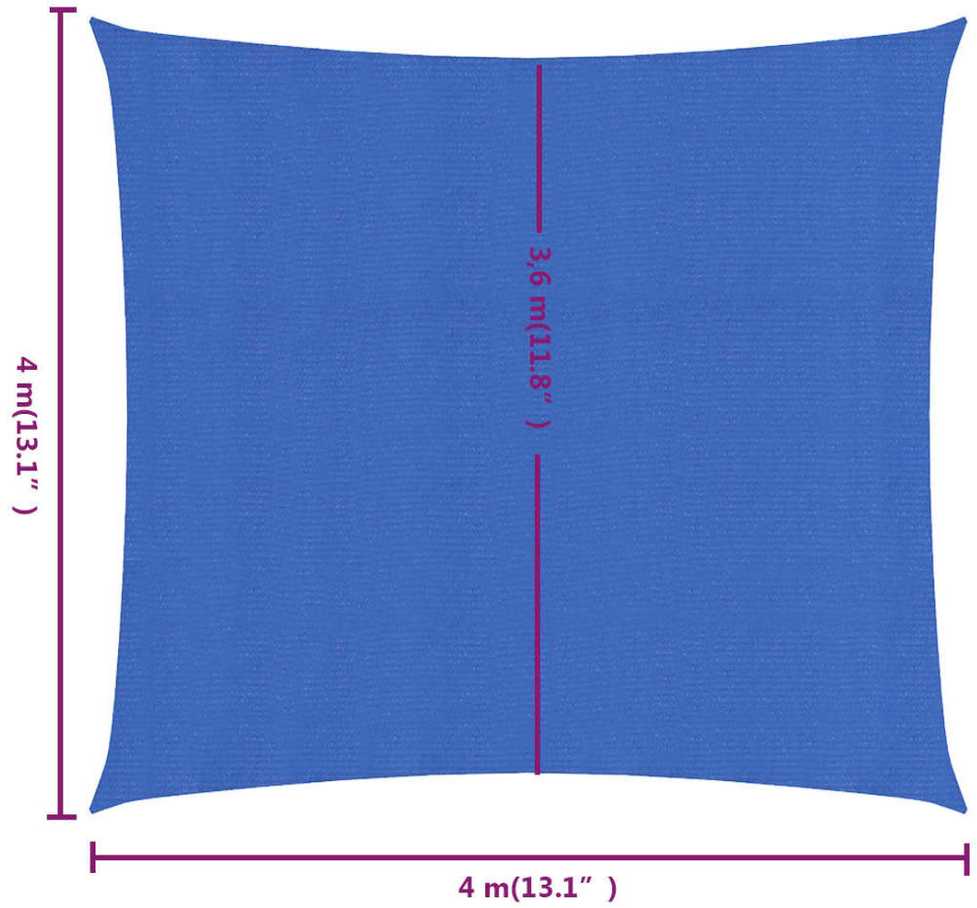 Burė nuo saulės, mėlyna, 4x4m, HDPE, 160g/m², kvadratinė