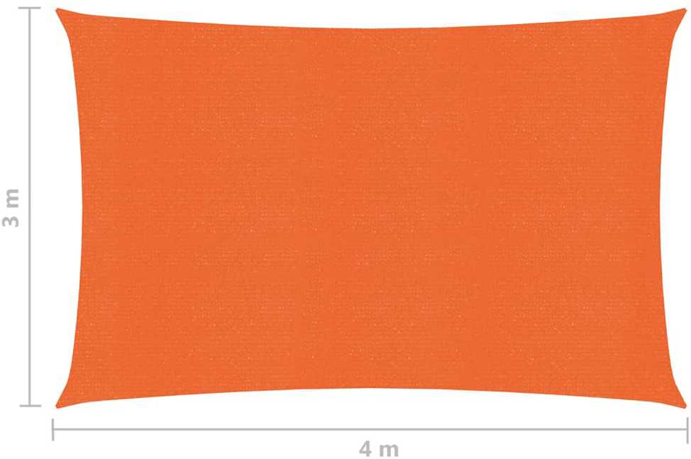 Burė nuo saulės, oranžinės spalvos, 3x4m, HDPE, 160g/m²