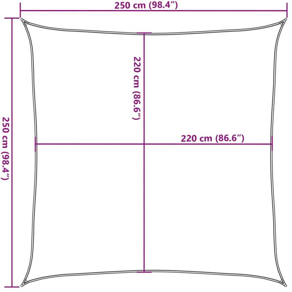 Burė nuo saulės, pilka, 2,5x2,5m, 100% oksfordo poliesteris