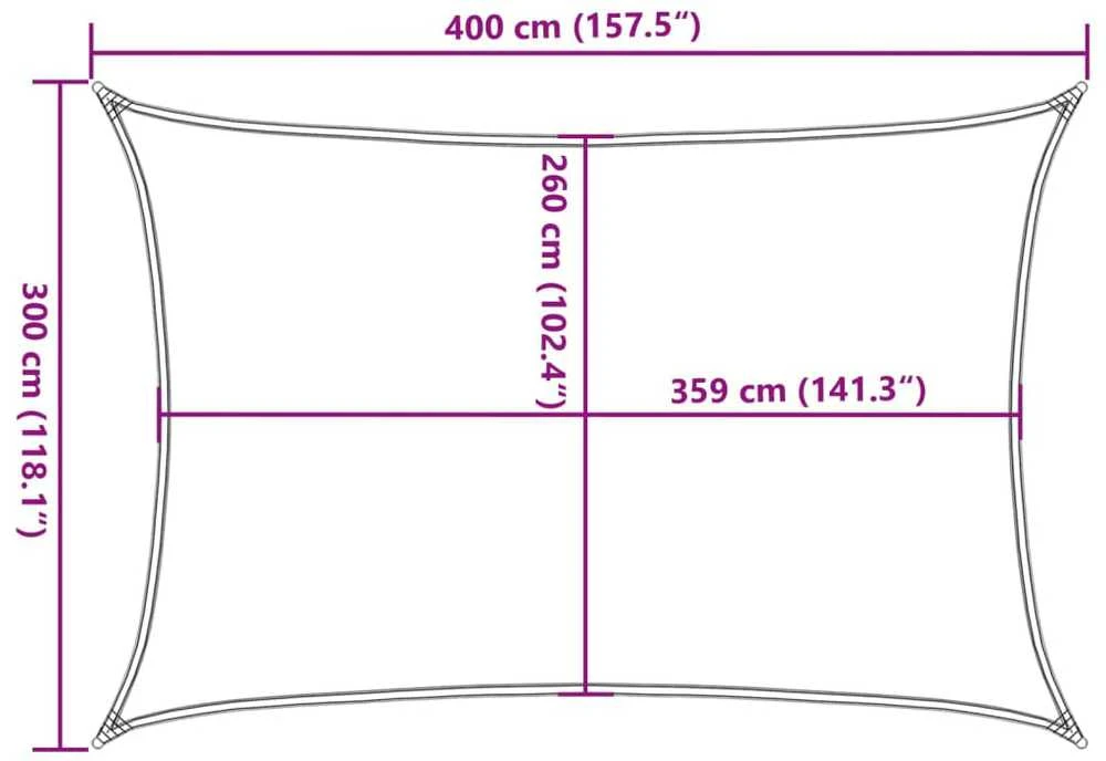 Burė nuo saulės, pilka, 4x3m, 100% oksfordo poliesteris