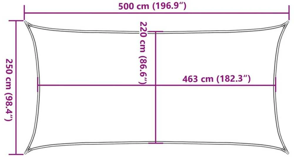 Burė nuo saulės, pilka, 5x2,5m, 100% oksfordo poliesteris