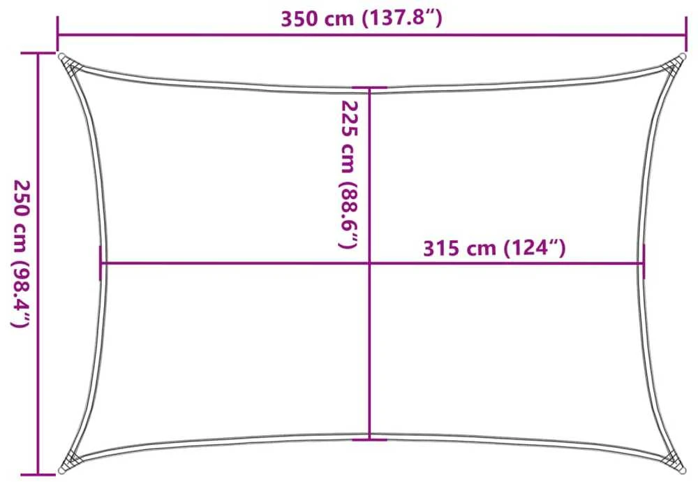 Burė nuo saulės, smėlio, 2,5x3,5m, HDPE, 160g/m², stačiakampė