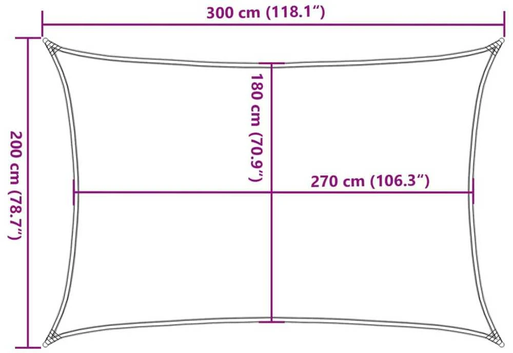Burė nuo saulės, smėlio, 2x3m, HDPE, 160g/m², stačiakampė