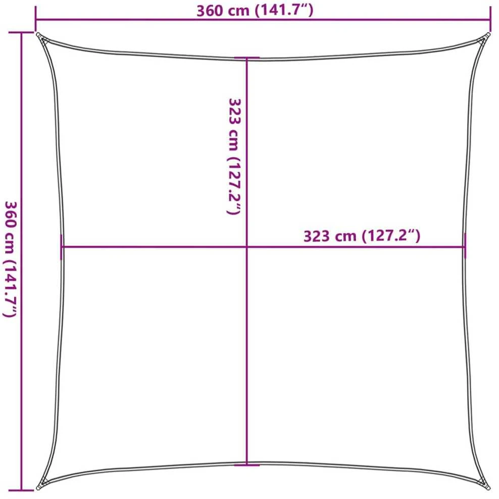 Burė nuo saulės, smėlio, 3,6x3,6m, 100% oksfordo poliesteris