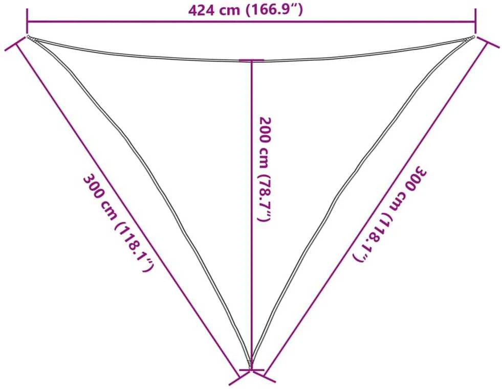 Burė nuo saulės, smėlio, 3x3x4,24m, 100% oksfordo poliesteris