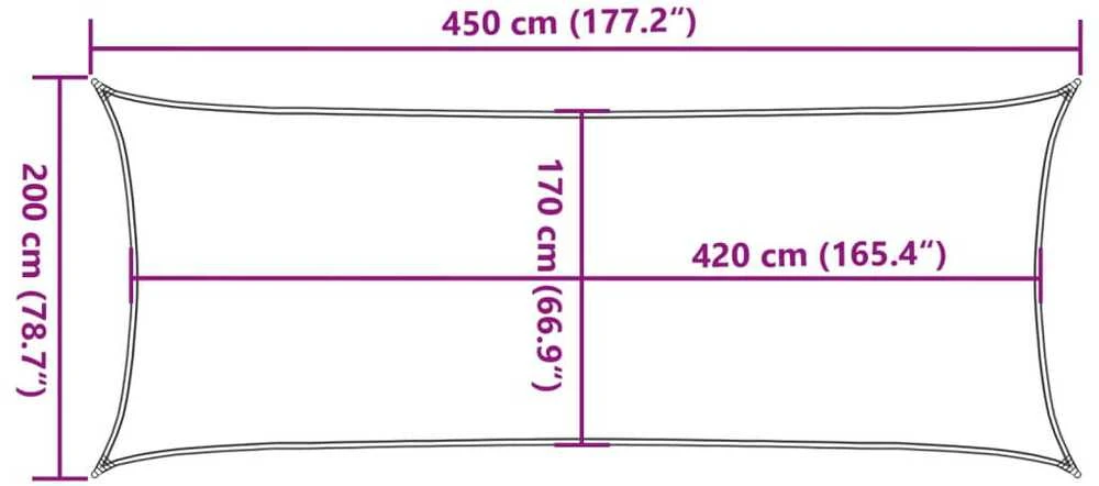 Burė nuo saulės, smėlio, 4,5x2m, 100% oksfordo poliesteris