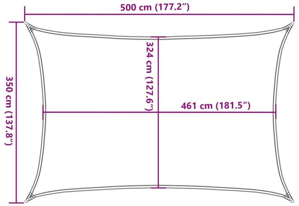 Burė nuo saulės, smėlio, 5x3,5m, 100% oksfordo poliesteris