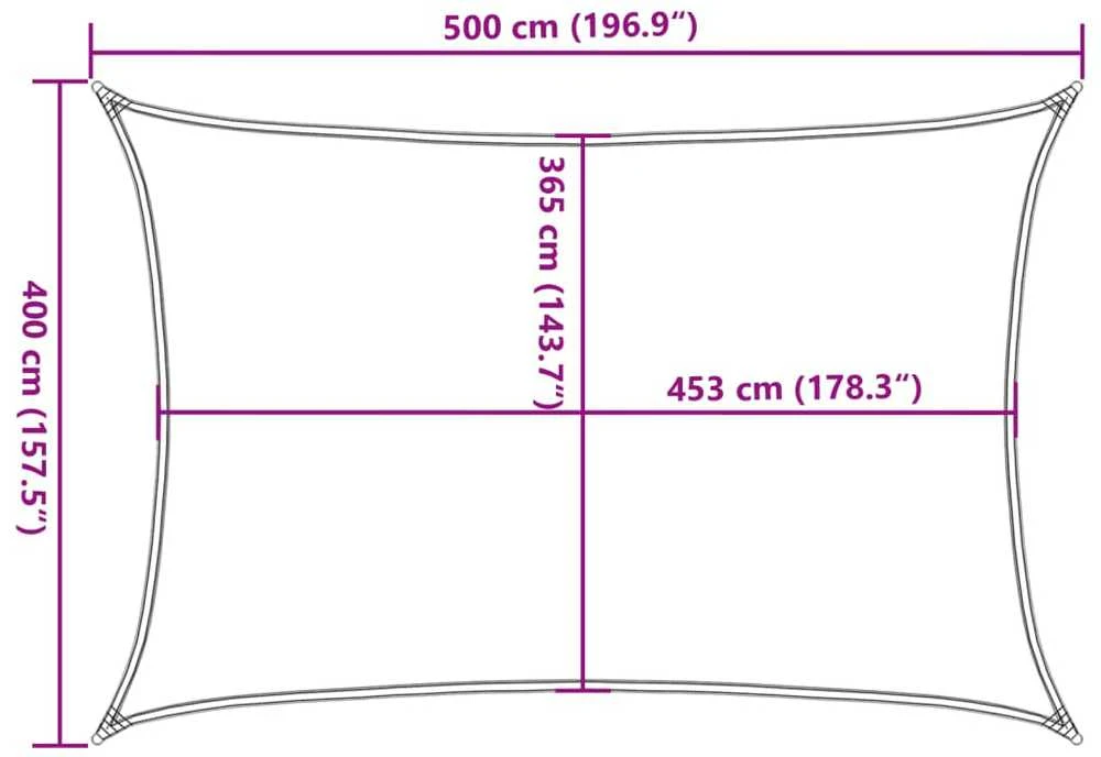 Burė nuo saulės, smėlio, 5x4m, 100% oksfordo poliesteris