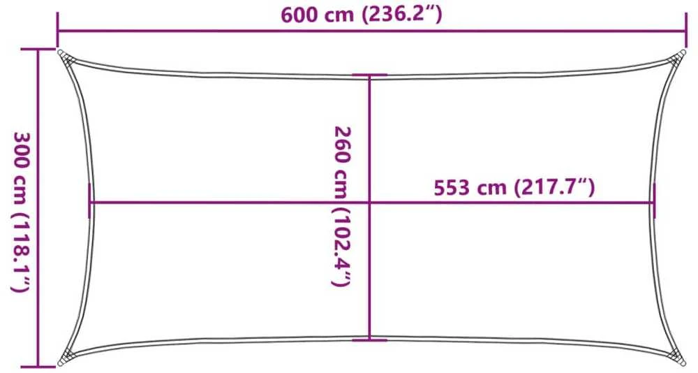 Burė nuo saulės, smėlio, 6x3m, 100% oksfordo poliesteris