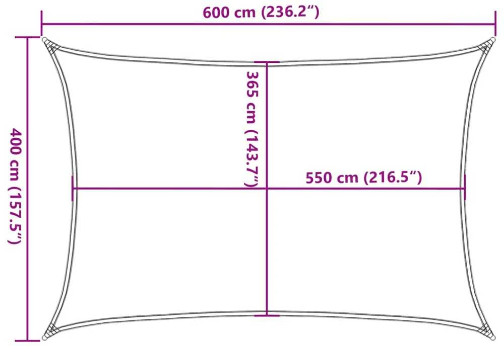 Burė nuo saulės, smėlio, 6x4m, 100% oksfordo poliesteris