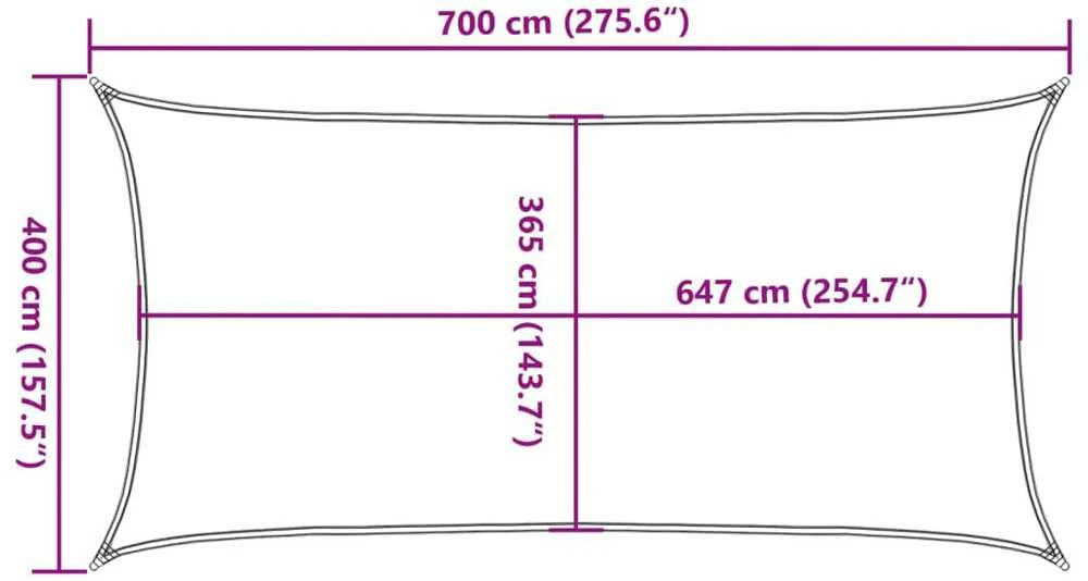 Burė nuo saulės, smėlio, 7x4m, 100% oksfordo poliesteris