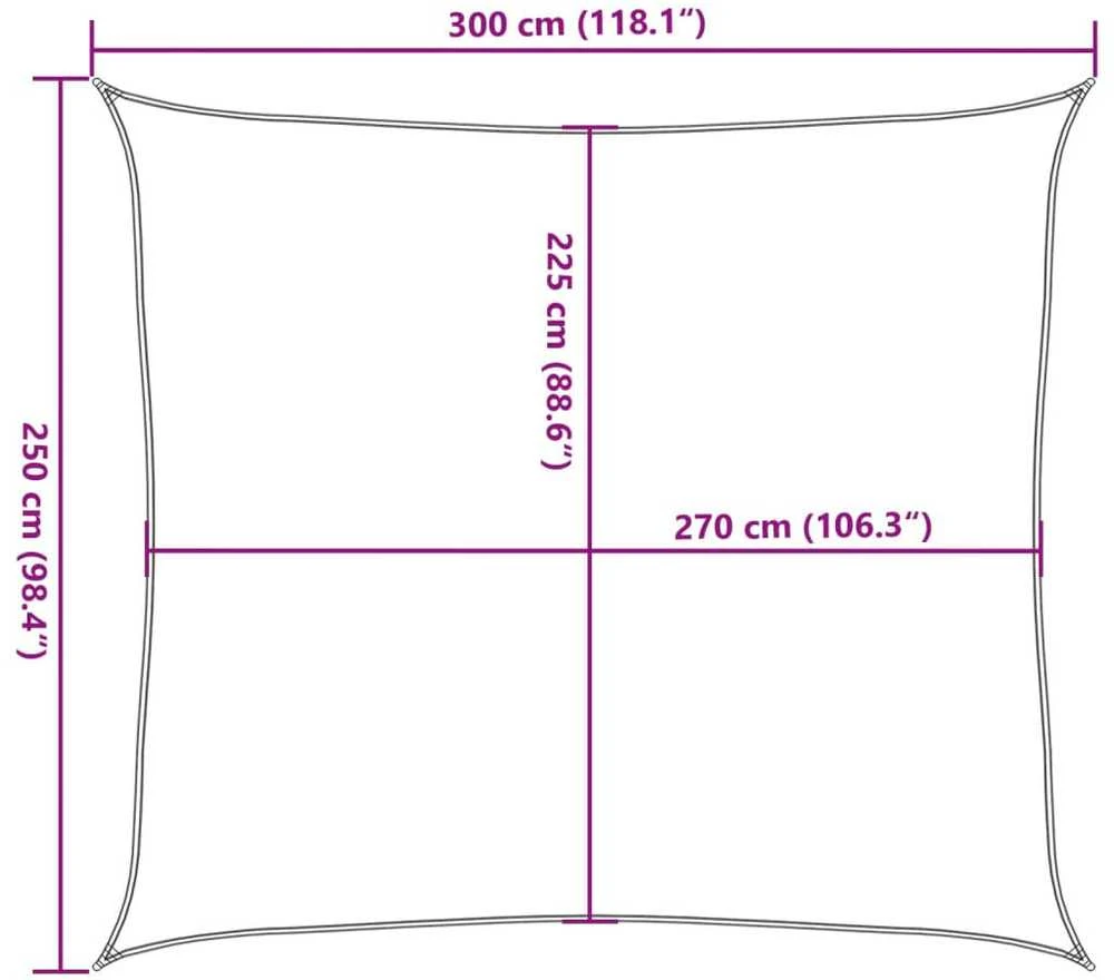 Burė nuo saulės, šviesiai siva, 2,5x3m, HDPE, 160g/m²