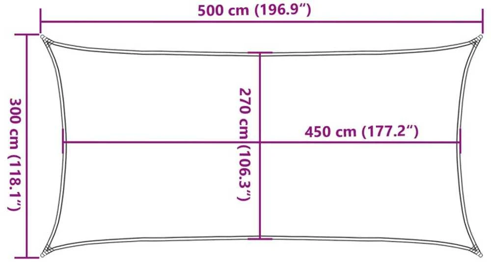 Burė nuo saulės, šviesiai siva, 3x5m, HDPE, 160g/m²
