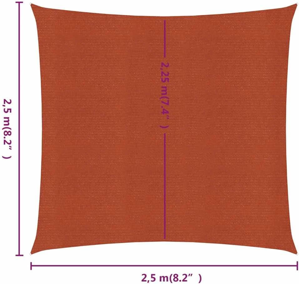 Burė nuo saulės, terakota spalvos, 2,5x2,5m, HDPE, 160g/m²