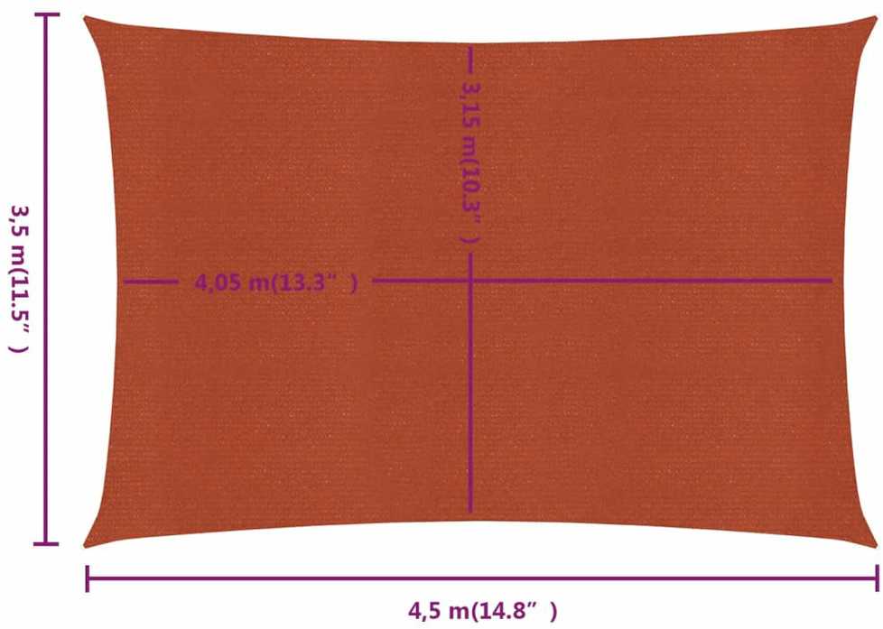 Burė nuo saulės, terakota spalvos, 3,5x4,5m, HDPE, 160g/m²