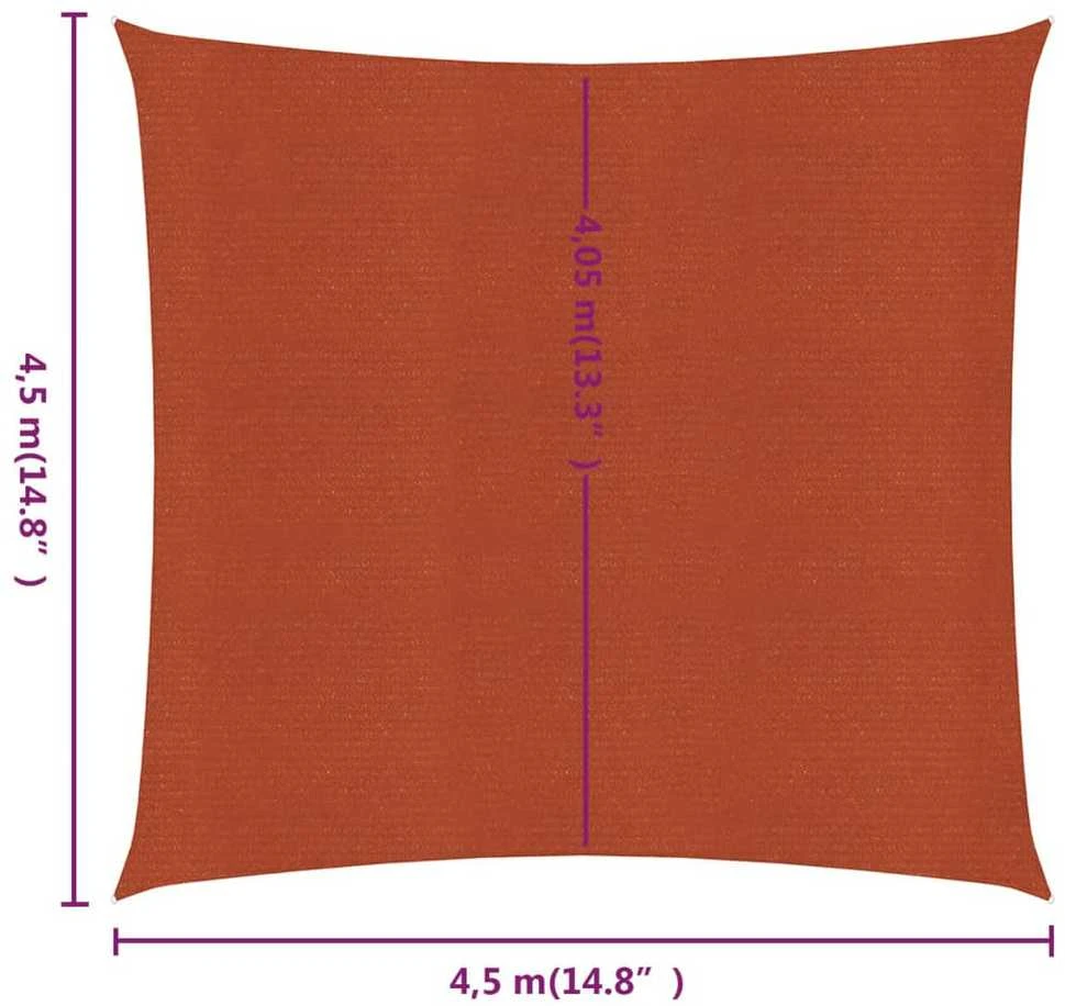 Burė nuo saulės, terakota spalvos, 4,5x4,5m, HDPE, 160g/m²0m