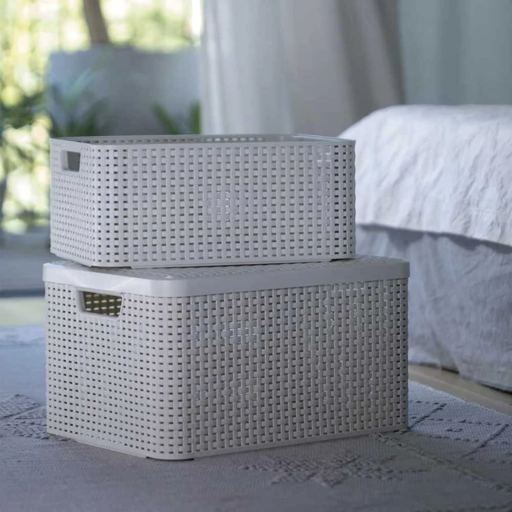 Curver Daiktadėžė su dangčiu Style, kreminės baltos spalvos, 30l, L
