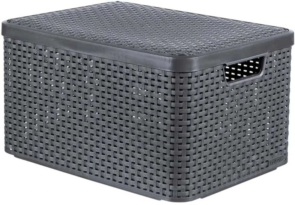 Curver Daiktadėžė su dangčiu Style, metalinė sidabrinė, 30l, L