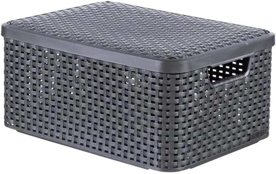 Curver Daiktadėžė su dangčiu Style, metalinė sidabrinė, 18l, M