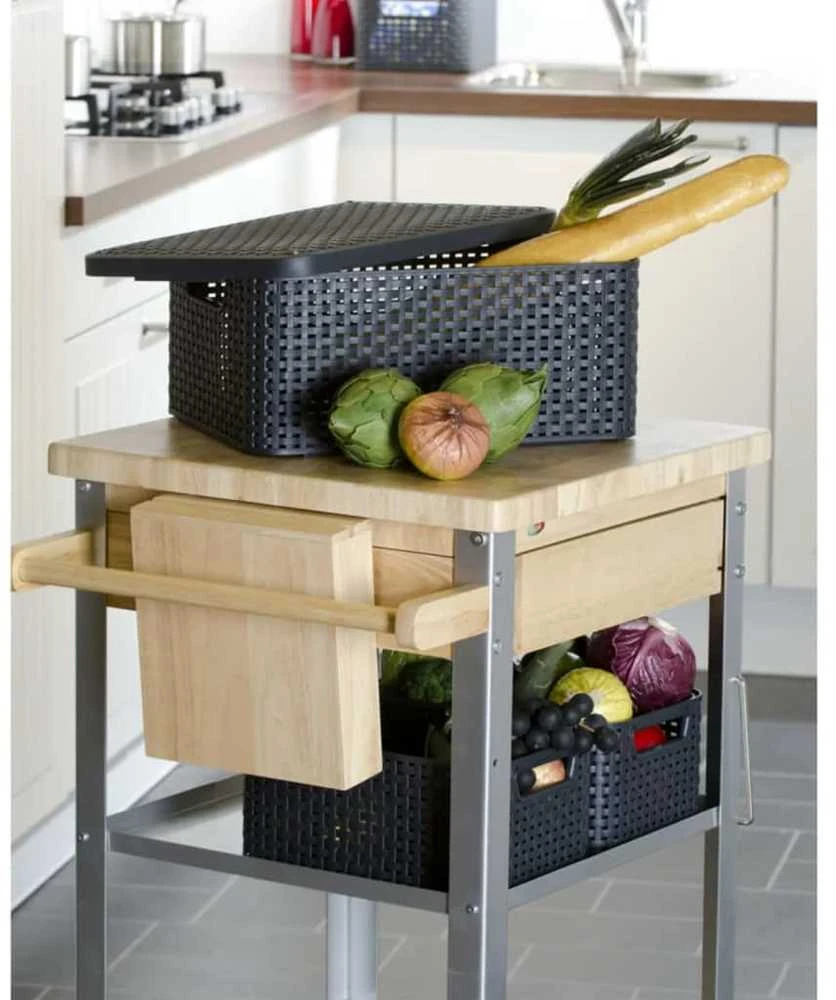 Curver Daiktadėžė su dangčiu Style, metalinė sidabrinė, 18l, M