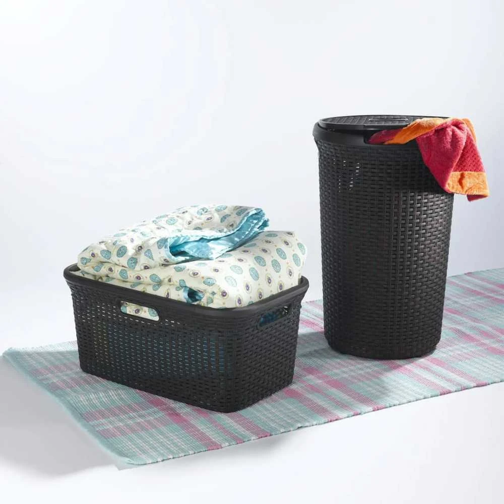 Curver Skalbinių krepšys Style, tamsiai rudos spalvos, 45l