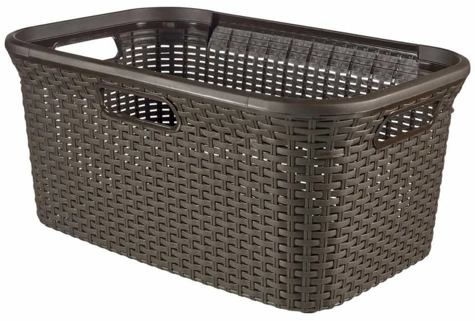 Curver Skalbinių krepšys Style, tamsiai rudos spalvos, 45l