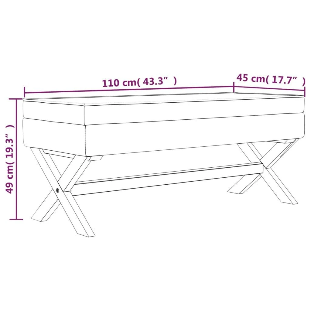 Daiktadėžė-taburetė, 110x45x49cm, linas