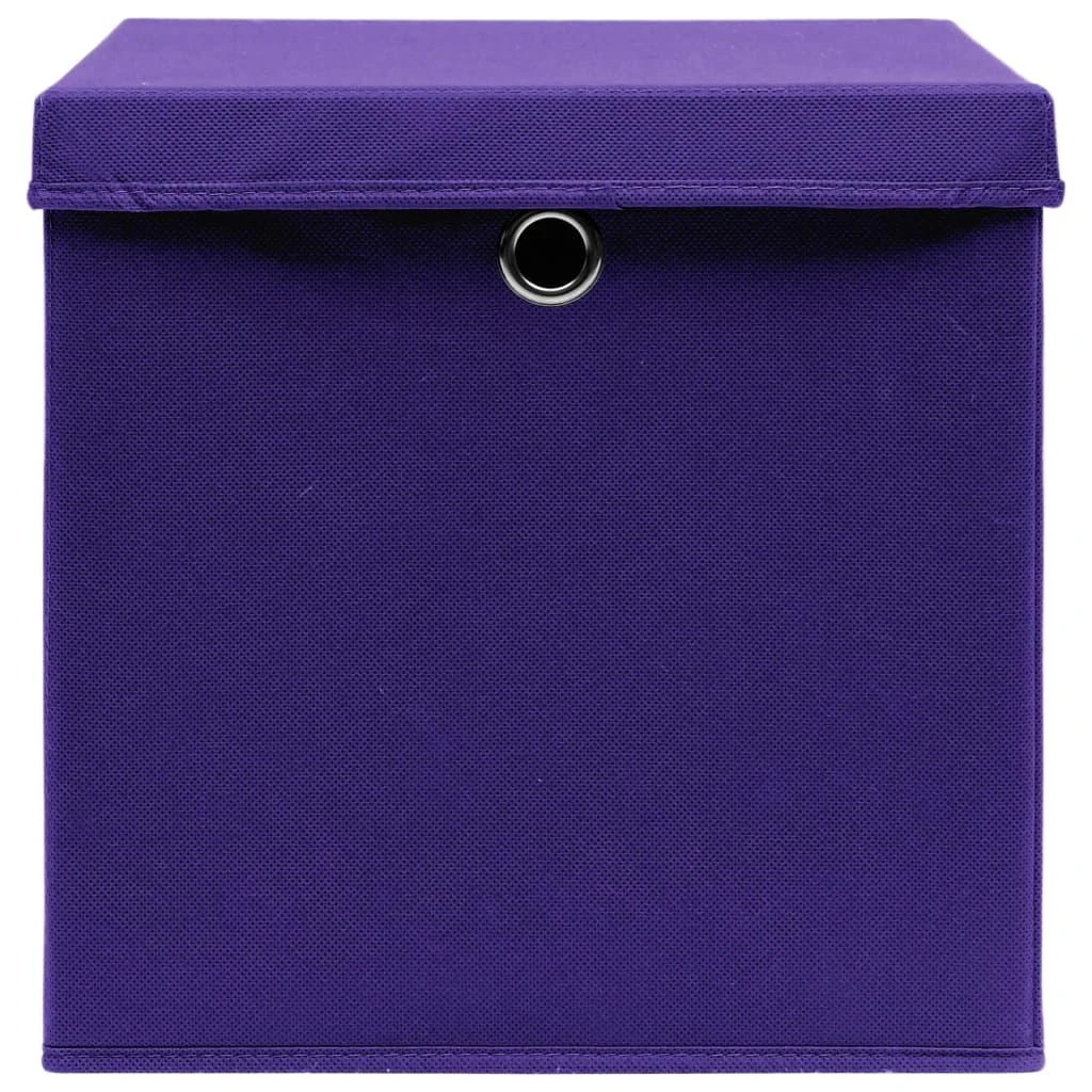 Daiktadėžės, 4vnt., violetinės, 32x32x32cm, audinys