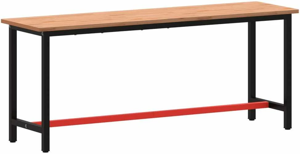 Darbastalis, 200x55x81,5cm, bukmedžio masyvas ir metalas
