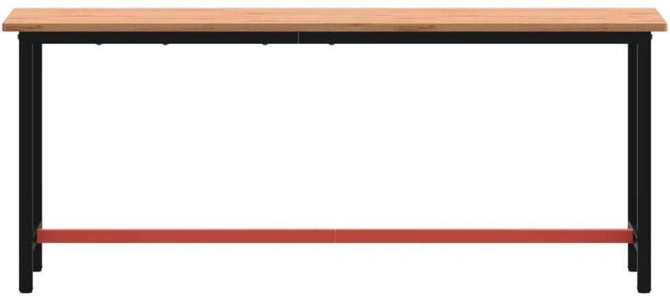 Darbastalis, 200x55x81,5cm, bukmedžio masyvas ir metalas