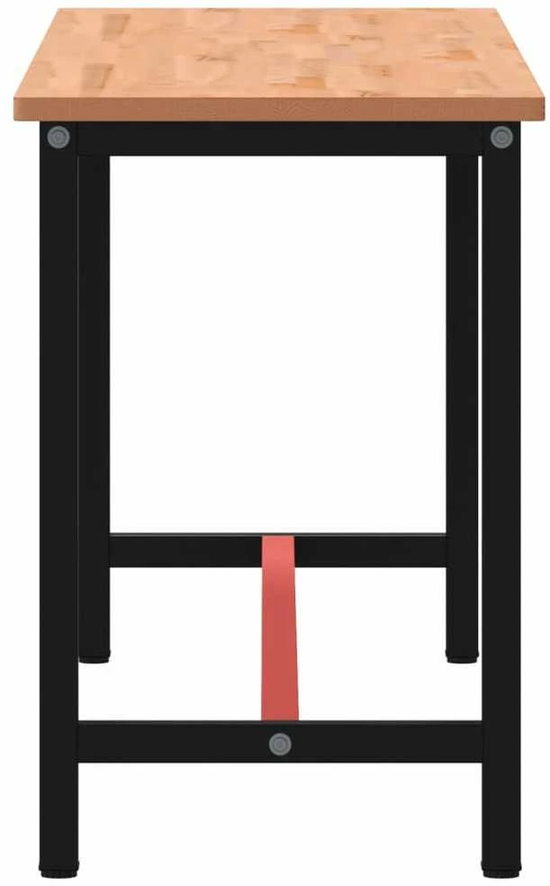 Darbastalis, 200x55x81,5cm, bukmedžio masyvas ir metalas