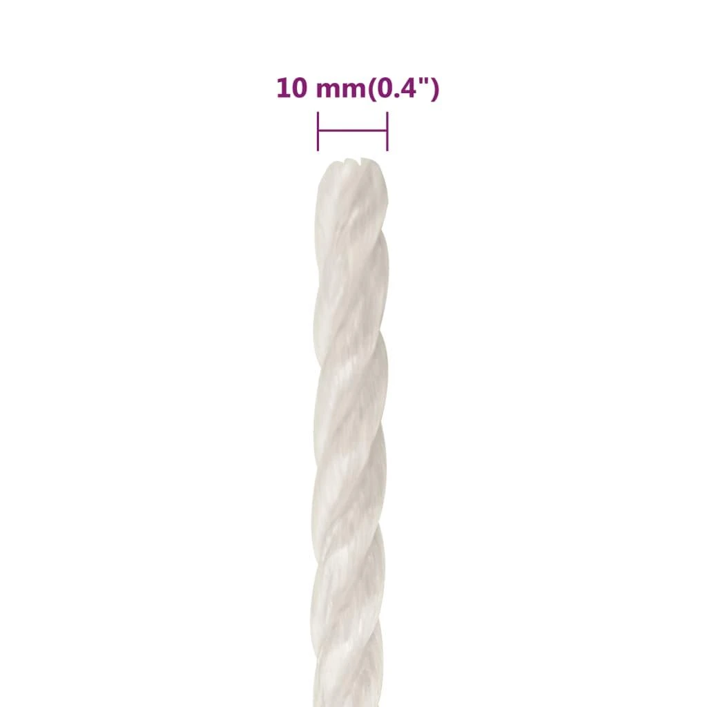 Darbo virvė, baltos spalvos, 10mm, 500m, polipropilenas