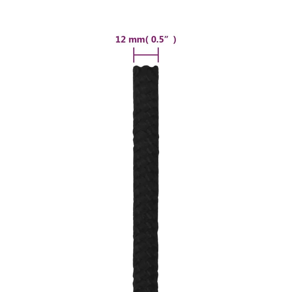 Darbo virvė, juodos spalvos, 12mm, 100m, poliesteris
