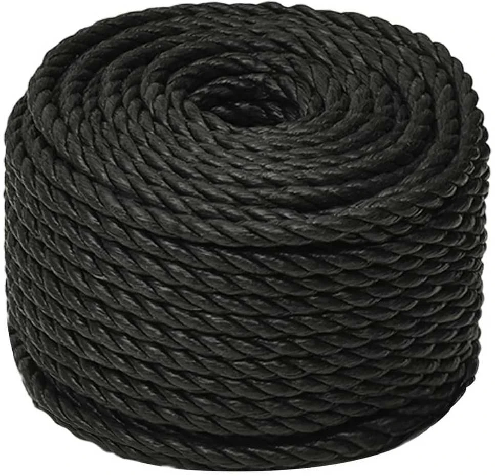 Darbo virvė, juodos spalvos, 12mm, 25m, polipropilenas