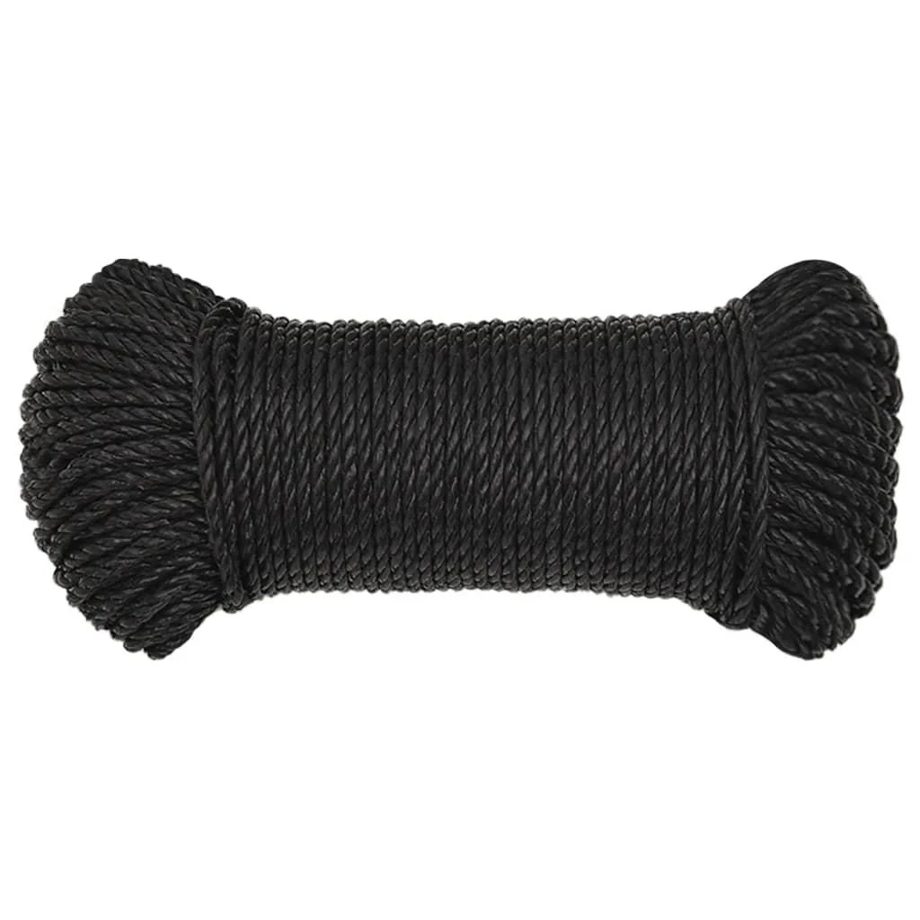 Darbo virvė, juodos spalvos, 3mm, 25m, polipropilenas