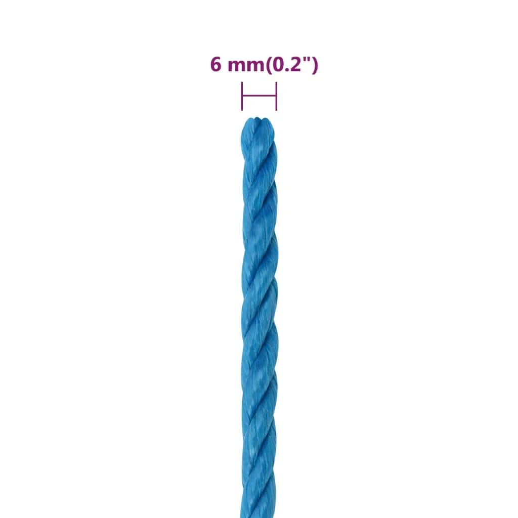 Darbo virvė, mėlynos spalvos, 6mm, 50m, polipropilenas