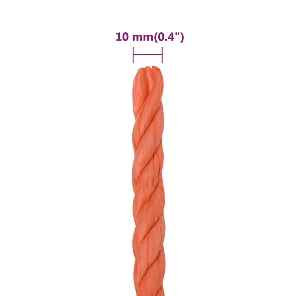 Darbo virvė, oranžinės spalvos, 10mm, 25m, polipropilenas