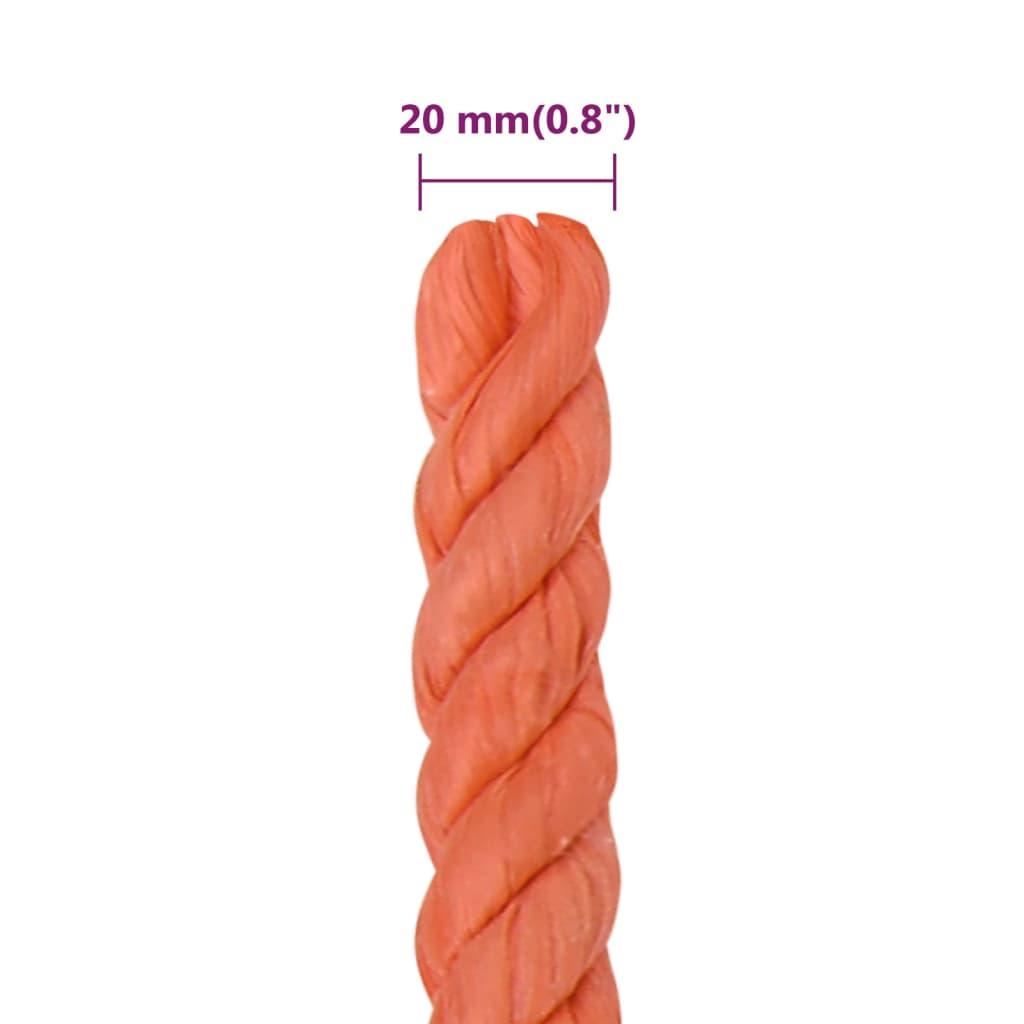 Darbo virvė, oranžinės spalvos, 20mm, 50m, polipropilenas