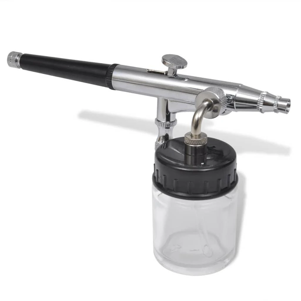 Aerografo rinkinys su stikliniu indeliu, 0,2/0,3/0,5mm antgaliai