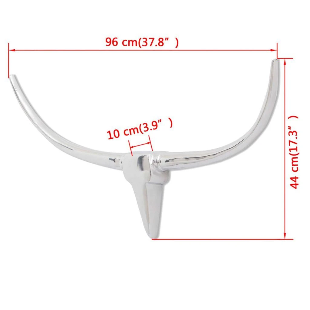 242337 Wall Mounted Aliuminio Bull's Head Decoration Sidabrinis 96 cm