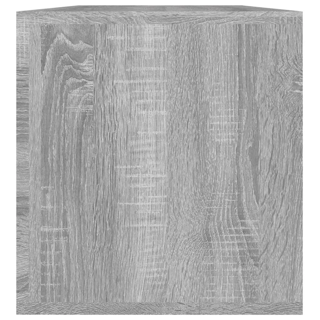 Dėžė vinilinėms plokštelėms, pilka, 71x34x36cm, mediena