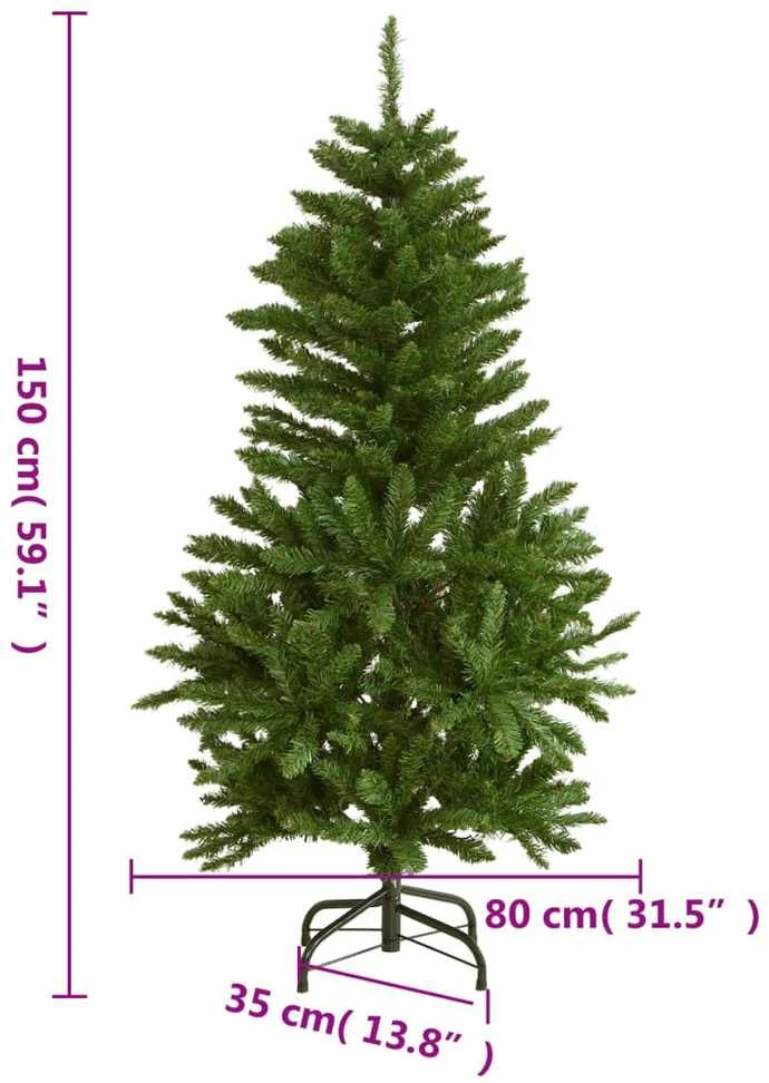 Dirbtinė eglutė su šarnyrinėmis šakomis/stovu, žalia, 150cm