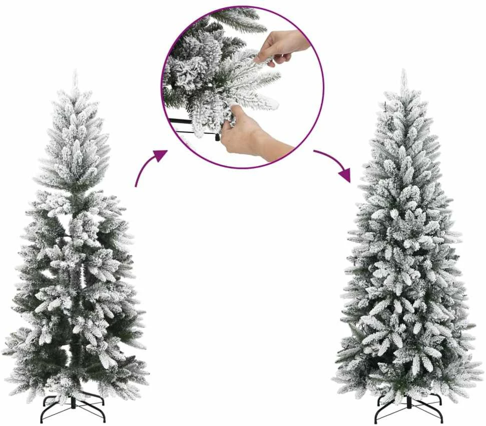 Dirbtinė Kalėdų eglutė su 150 LED lempučių ir sniegu, 150cm