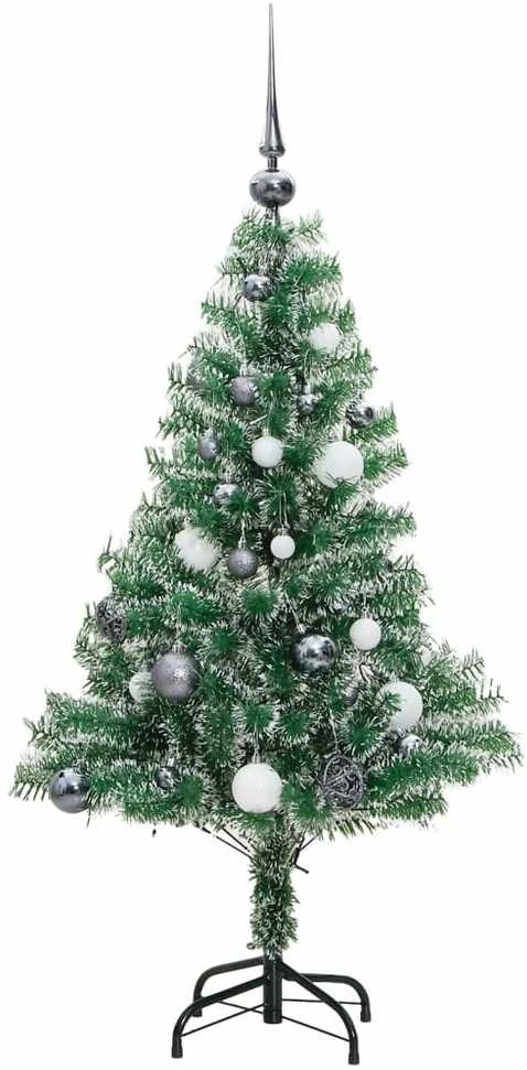 Dirbtinė Kalėdų eglutė su 150 LED, žaisliukais ir sniegu, 150cm