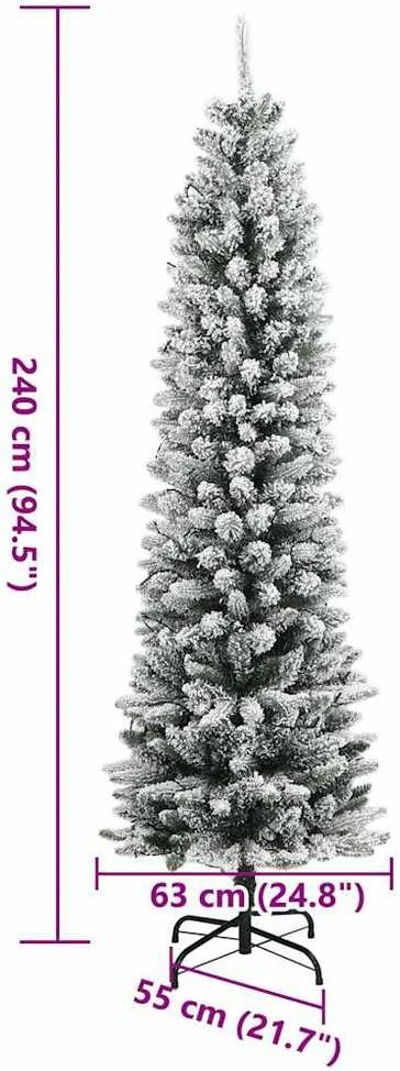 Dirbtinė Kalėdų eglutė su 300 LED lempučių ir sniegu, 240cm