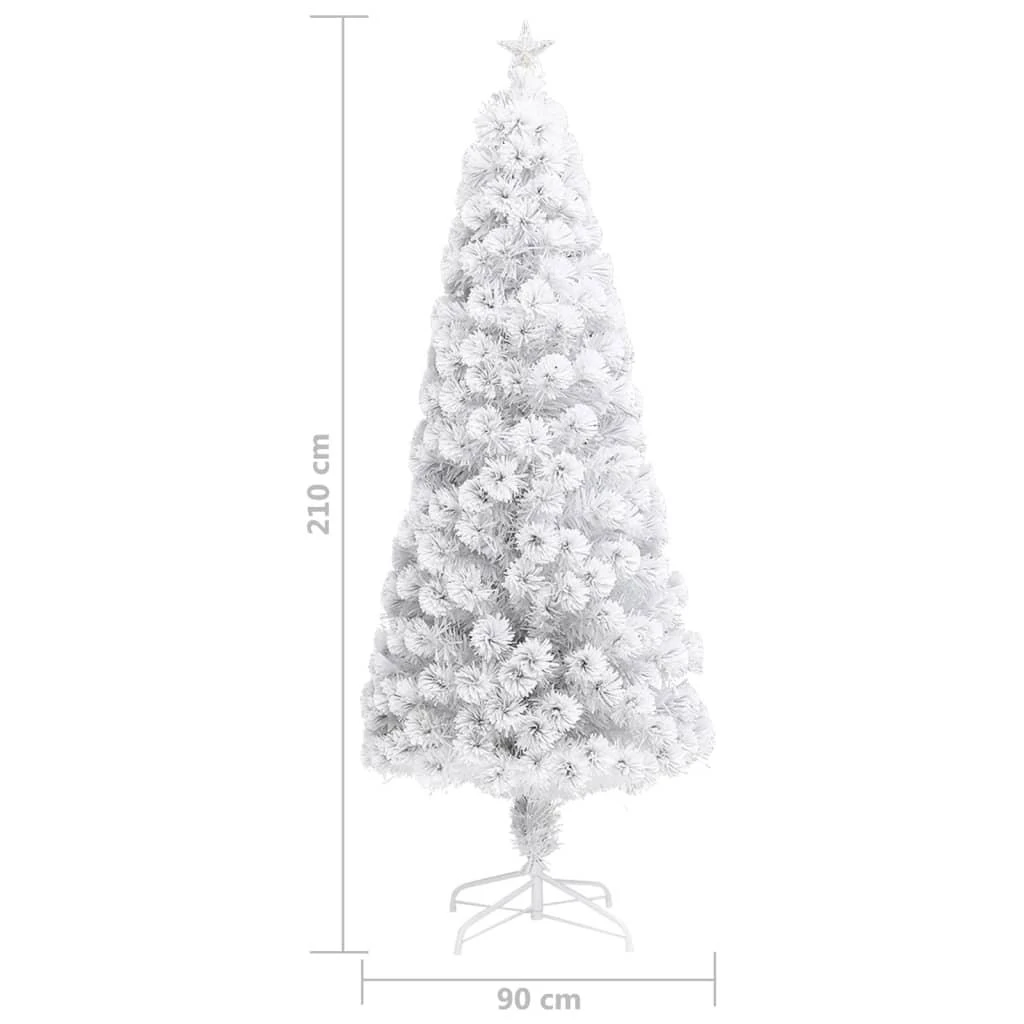 Dirbtinė Kalėdų eglutė, balta, 210cm, optinis pluoštas