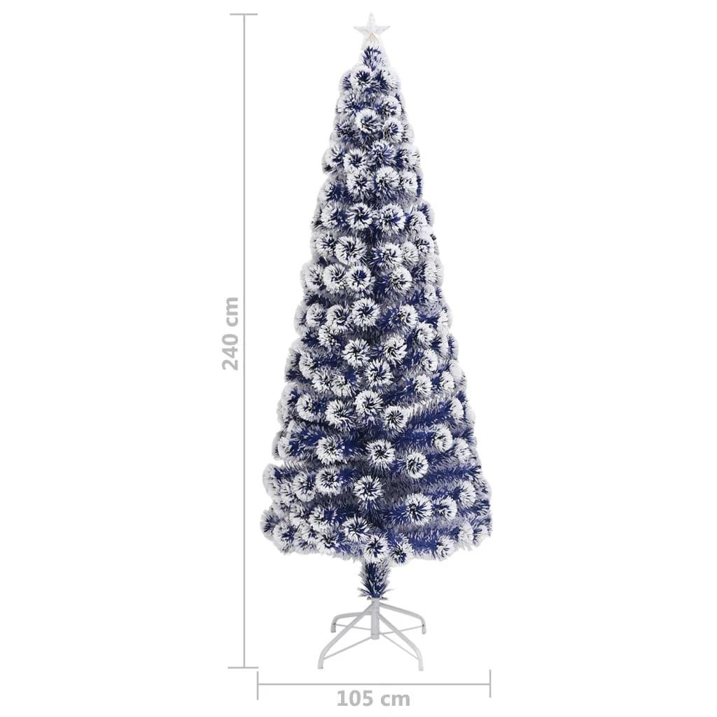 Dirbtinė Kalėdų eglutė, balta/mėlyna, 240cm, optinis pluoštas