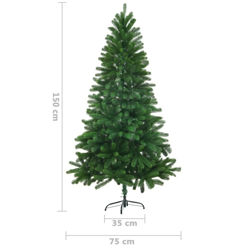 Dirbtinė apšviesta Kalėdų eglutė su žaisliukais, žalia, 150cm
